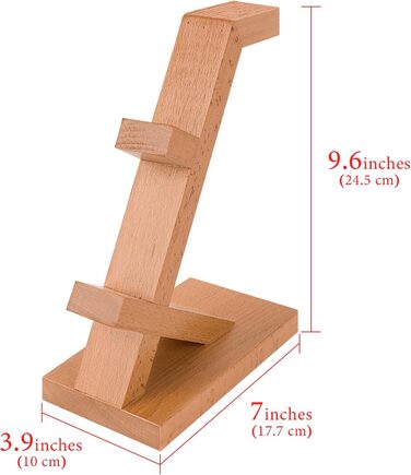 Підставка для геймпадів та навушників GEEKRIA з масиву дерева, універсальна, для PS4/PS5/Xbox/Switch/8BitDo, аксесуар для ігрового столу (світло-коричнева)