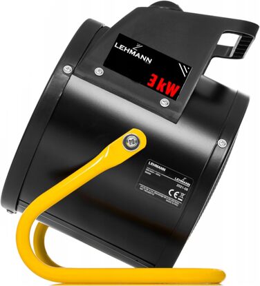 Електричний обігрівач-вентилятор Lehmann Thermoventilator | 3000 Вт | 3 режими | термостат | нахил | ручка для перенесення | для невеликих приміщень