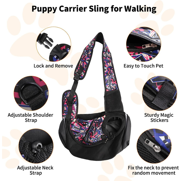 Сумка для перенесення собак Lyneun 6 кг, портативна регульована сумка для перенесення собак, сумка через плече дихаюча сітчаста Сумка для собак для кішок, сумки для перенесення собак для прогулянок на свіжому повітрі і прогулянок червоного кольору