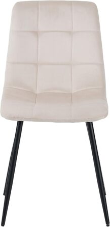 Крісло ALBATROS Bora для обідньої кімнати, комплект з 4 шт., стильний вінтажний дизайн, вантажопідйомність 110 кг, м'яке крісло для кухні, обідній стілець, (велюр, бежевий)