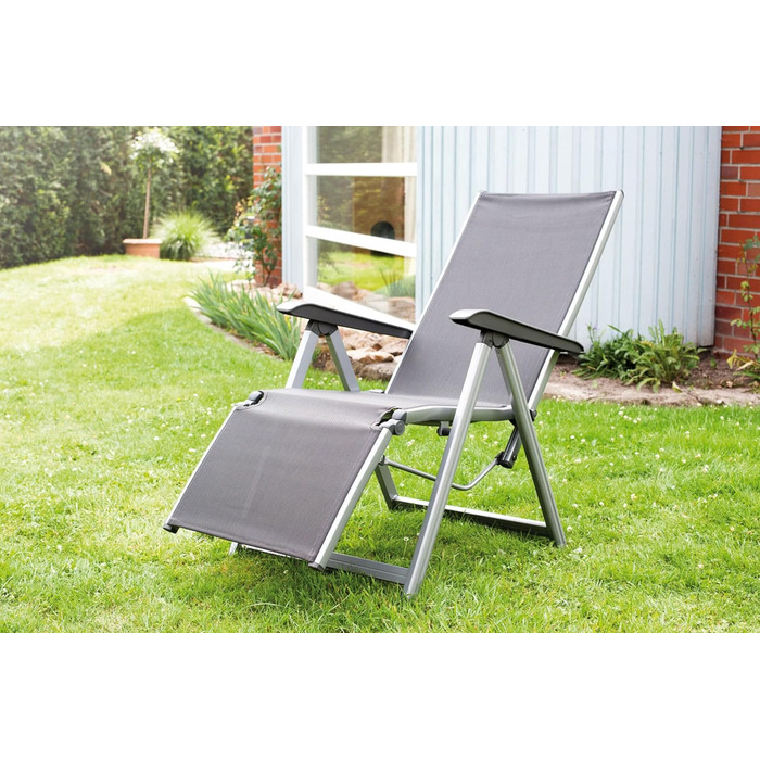 Крісло-шезлонг Kettler Relaxsessel Basic Plus – розкладне, з алюмінію, для тераси та саду, антрацит