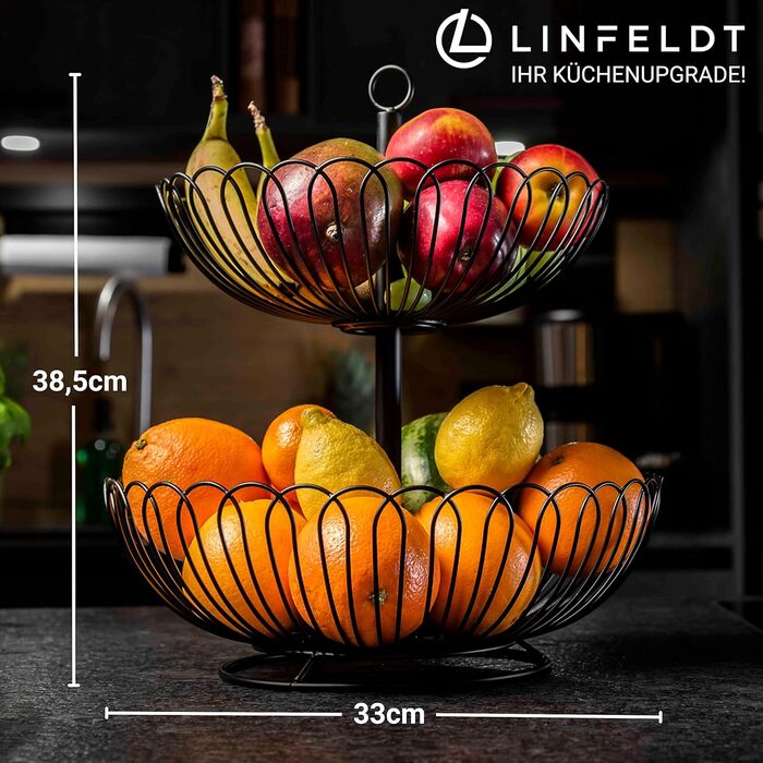 Сучасна ваза для фруктів - TOP FRUIT BASKET BLACK etagere fruit etagere fruit, etagere basket etagere, living, etagere fruit bowl etagere, etagere large, fruit etagere, living 2er, 2erLINFELDT