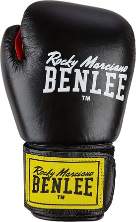 Боксерські рукавички Benlee зі шкіри Fighter Black / Red на 12 унцій одномісні