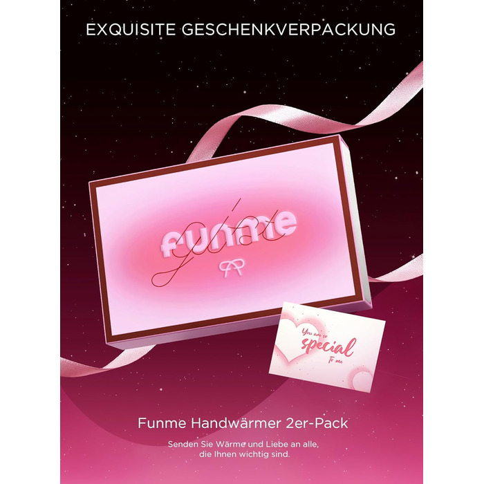 Електричні грілки для рук Funme® OT95 (Рожеве золото) 10000mAh - 2 шт. USB Powerbank, 60°C, для жінок, ідеальні для активного відпочинку