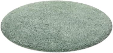 Килимок для ванної кімнати з м'яким пухнастим ворсом, неслизький, придатний для прання, Salbei (55 x 65 см, 90 см (круг))