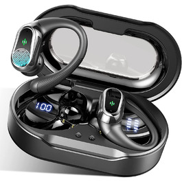 Навушники Bluetooth 5.3 спортивні, навушники бездротові Bluetooth шумопоглинаючі навушники з 50-годинним стереозвуком і HD викликом в навушниках навушники Bluetooth з подвійним світлодіодним дисплеєм IP7 водонепроникні бездротові навушники чорний, 2023