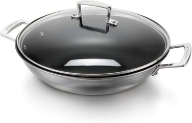 Вок Le Creuset з антипригарним покриттям, Ø 30 см, з кришкою, для всіх плит (індукція), нержавіюча сталь, сріблястий
