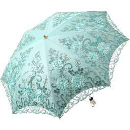 Жіноча парасолька, Вишита, Мереживо, Двоповерховий , Захист від ультрафіолету, Парасолька для складання від сонця/дощу/снігу (зелена)