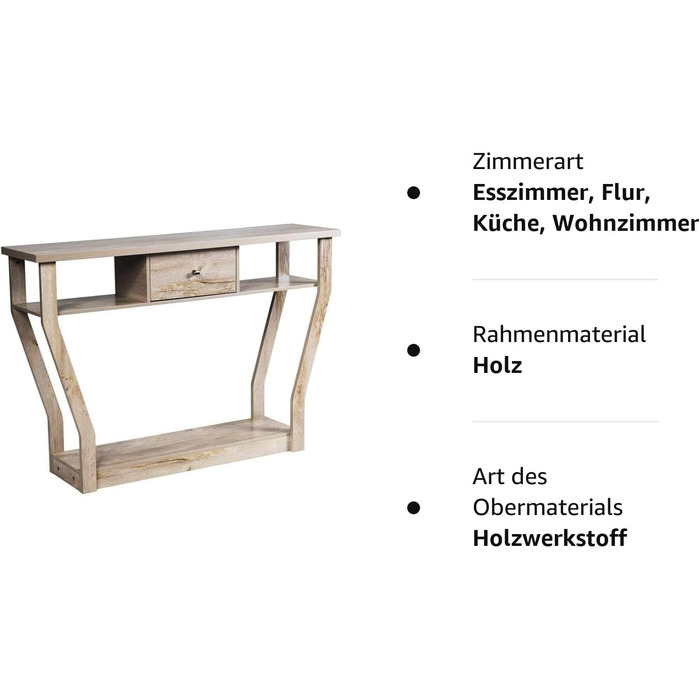 Консольний стіл LIFEZEAL, стіл для передпокою вузький, вхідний стіл з ящиком і полицею, елегантний дерев'яний журнальний столик для вітальні передпокою, 120 x 30 x 81 см (сірий)