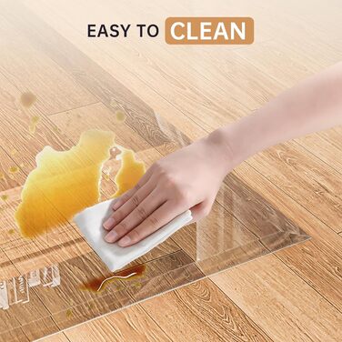 Захисна підкладка під офісний стілець з прозорого скла, 121 x 91 см, з заокругленими краями, для захисту підлоги, підходить для килимових та дерев'яних підлог