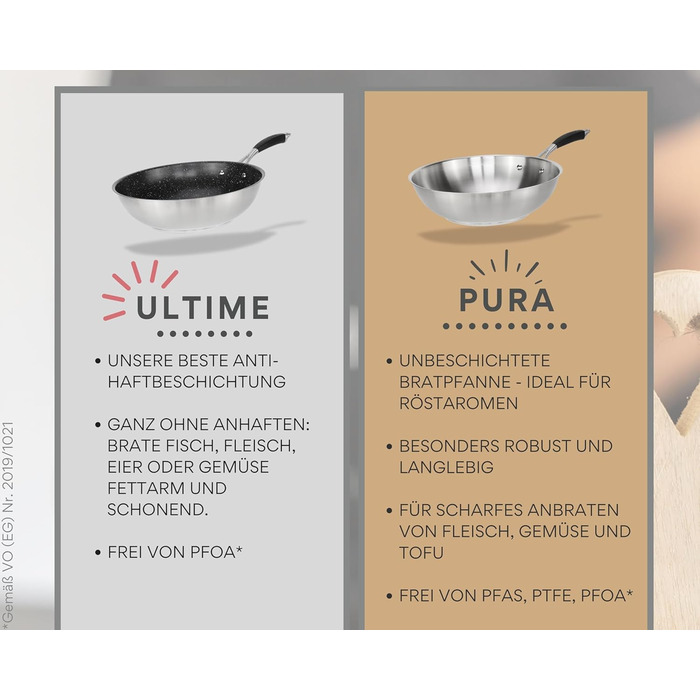 Набір сковорідок з нержавіючої сталі PURA 20, 24, 28 см – без покриття PTFE/PFOA, для індукції та всіх плит