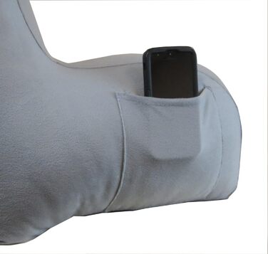 Підкладка на ліжко Klear Vu Velours з подушкою для підтримки спини, з кишенею та ручкою, Коко Браун (Сірий)