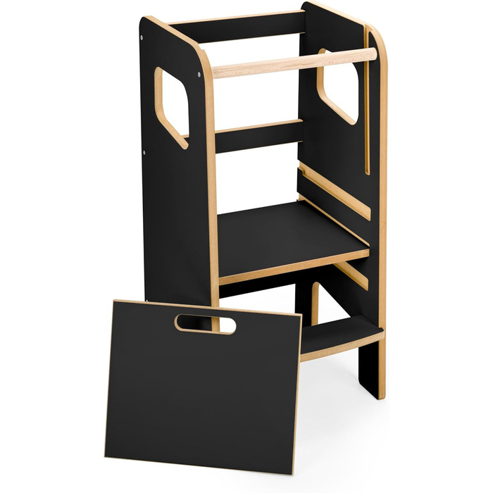 Дитячий навчальний стільчик Монтессорі з перекладиною – білий кухонний помічник, підставка для малюків, безпечна та надійна, з фіксатором, регульована висота, улюблець батьків, сучасний та стійкий Model 4 - Білий (Model 4 - Чорний)