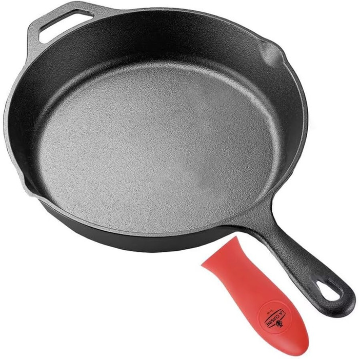 Чавунна сковорода набір з 2 предметів (діаметр 20 і 30 см) чавунна сковорода сковорода для шеф-кухаря набір-матово-чорне емалеве покриття Термальний R
