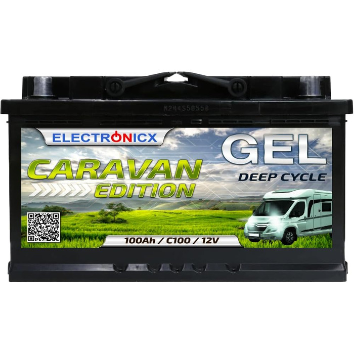 Гелева батарея 12 В 120 Ач Caravan Edition Сонячні батареї GEL Technology Батарея 12 В сонячна батарея, сонячна батарея Акумулятор для човнів Автофургони, Кемпінг для караванів (100 Ач)