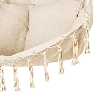 Гамак-крісло з подушкою 100x130x75 см, до 150 кг, для саду та дому, бохо-стиль, для дорослих (Бежевий)