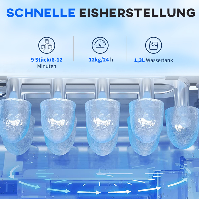 Машина для приготування кубиків льоду / Дозатор кубиків льоду / Пристрій для приготування кубиків льоду, 29,4 см x 22,2 см x 29 см, Чорний