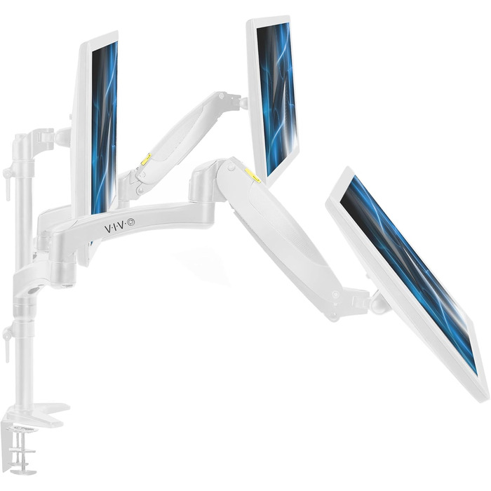 Кріплення для двох моніторів VIVO STAND-V002KW – біле, для моніторів 43.2-32 дюймів, регулювання висоти, поворотний, настільний кріплення VESA