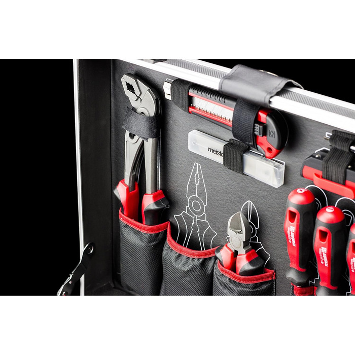 Набір інструментів Meister 131 предмет - Knipex, Wera в алюмінієвому кейсі / Професійний валіза інструментів / Комплект інструментів 8973750