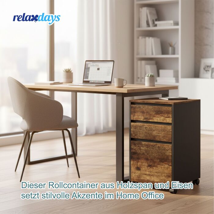 Контейнер Relaxdays на коліщатках з 3 висувними ящиками