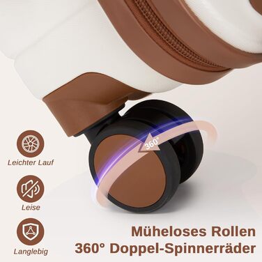 KONO Чемодан-валіза середнього розміру 66см з ABS+PC, валіза на колесах з замком-кодом (темно-зелений/коричневий)