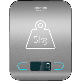 Кухонні ваги Cecotec CookControl Digitale: точність 1 г, платформа з нержавіючої сталі, антифрегатне покриття, LCD-дисплей, 5 кг