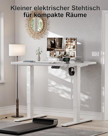 Дитячий електричний стіл Airfish, 80x60 см, регулювання висоти, пам'ять, для дому/офісу, білий