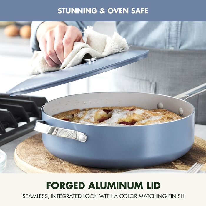 Набір посуду GreenPan Nova 13 предметів: каструлі, сковороди, кришки, синій, антипригарне покриття без PFAS, Oprah's Favorite Things 2024