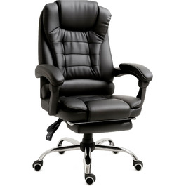 Ергономічне крісло для офісу RMF: регульоване, зручне, з підніжкою – обертове, регульоване по висоті, чорне