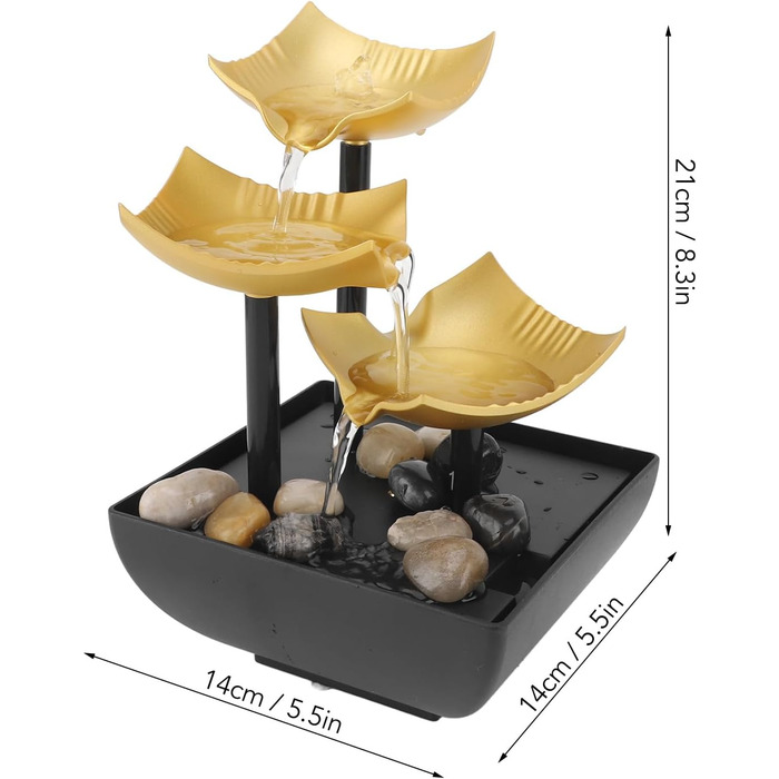 Настільний орнамент для фонтану, вироби з неправильними каменями, світлодіодні ліхтарі, ремісничий подарунковий фонтан для дому, офісу, спальні, письмового столу, прикраси (внутрішні фонтани)