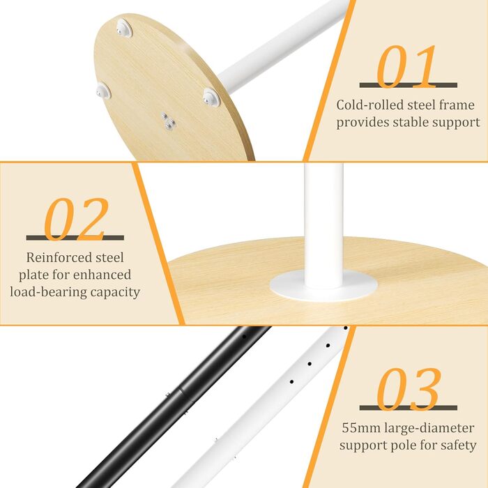 Підставка для телевізора Unho з регульованою висотою, біла, на коліщатках, для екранів 40-75 дюймів, VESA 600x400 мм, до 50 кг