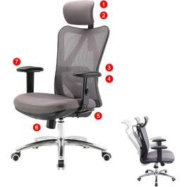 Офісний стіл HWC-J86 Mendler: ергономічне крісло, регульована підтримка попереку, до 150 кг, без підніжки, помаранчевий