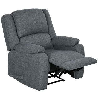 HOMCOM Recliner Ручна вантажопідйомність до 150 кг Льон Реклайнер для телевізора Реклайнер для телевізора з бічною ручкою та підставкою для ніг