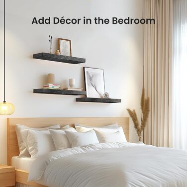 Полиця настінна Wandregal 40 см, набір 3 шт, біла плаваюча полиця, сучасний декор для спальні, кухні, офісу, вітальні (40x14x3 см)