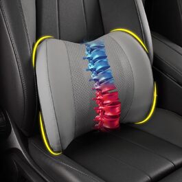 Подушка для підтримки попереку, Memory Foam, для зменшення болю в спині, для авто, офісу, інвалідного візка (Сірий)