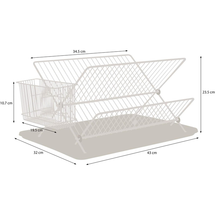 Складаний сушарка для посуду Simplywire з підставкою для столових приборів, чорний порошкове покриття