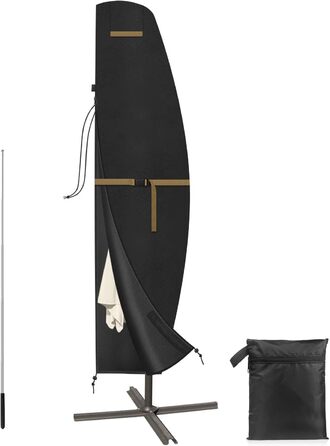 Захисний чохол для подвійного парасоля VANSHEIM Ø 400 см, водонепроникний, UV захист, для парасоля-маркізи, 460x270 см (280x40/81/45 см)