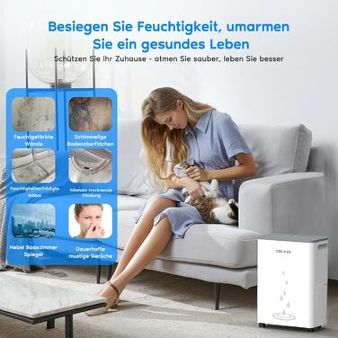 Електричний осушувач повітря COLAZE 20л/24г, для дому, підвалу, квартири, 150 м³ (50 м²), тихий, 20л-NEW