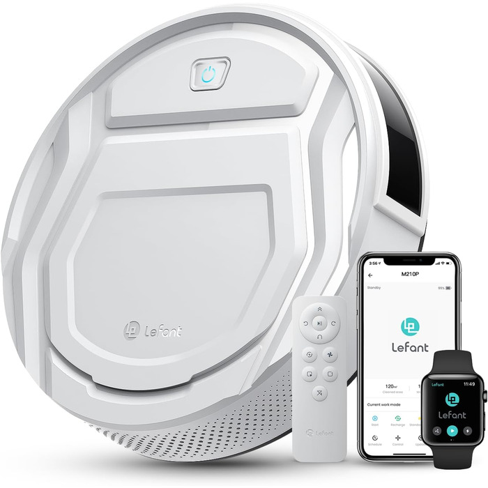 Робот-пилосос LEFANT M210P з функцією миття, 12000Pa, LiDAR, білий