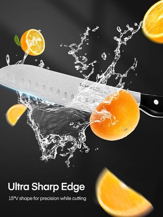 Набір ножів FOHERE 14 предметів з автозаточкою, кухонний набір з нержавіючої сталі, професійний, з ергономічними ручками