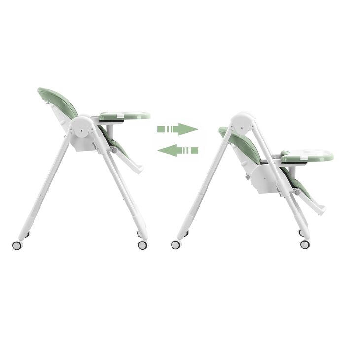 Дитячий стільчик Baby Vivo Kinder Hochstuhl з регулюванням висоти та функцією лежання, колір Cool Mint