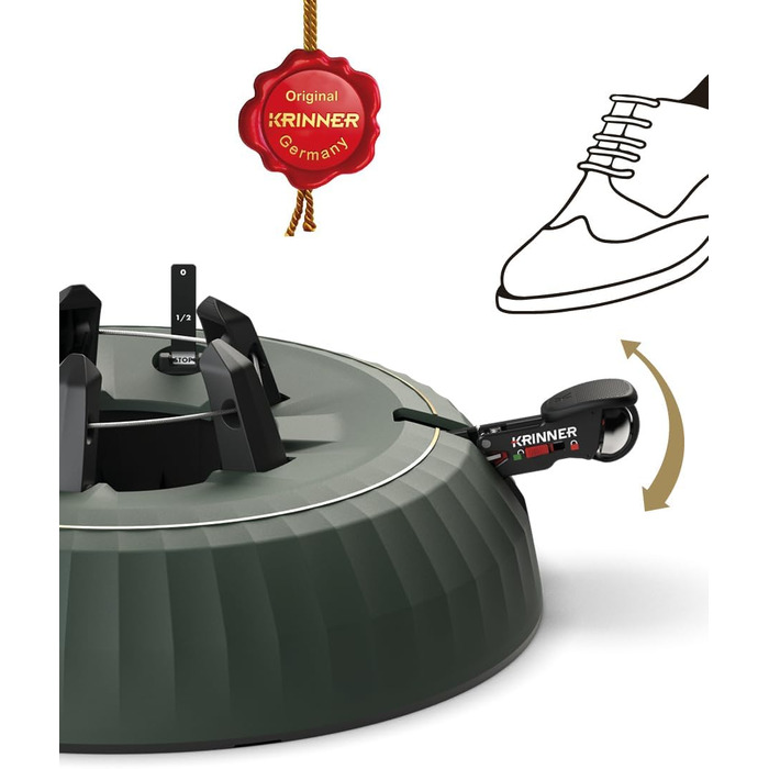 Підставка для ялинки KRINNER X-Series Deluxe X-440 з педаллю та резервуаром 11 л (до 4,4 м)