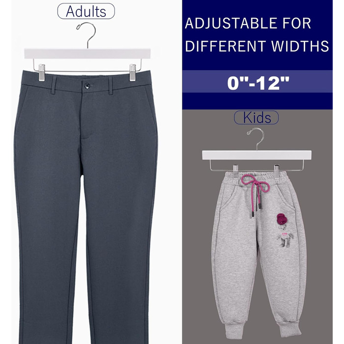 Дерев'яні вішалки для штанів та спідниць Amber Home з золотими кліпсами (24 шт.)