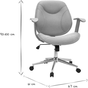 Офісне крісло Miliboo Yorke з світло-сірого матеріалу