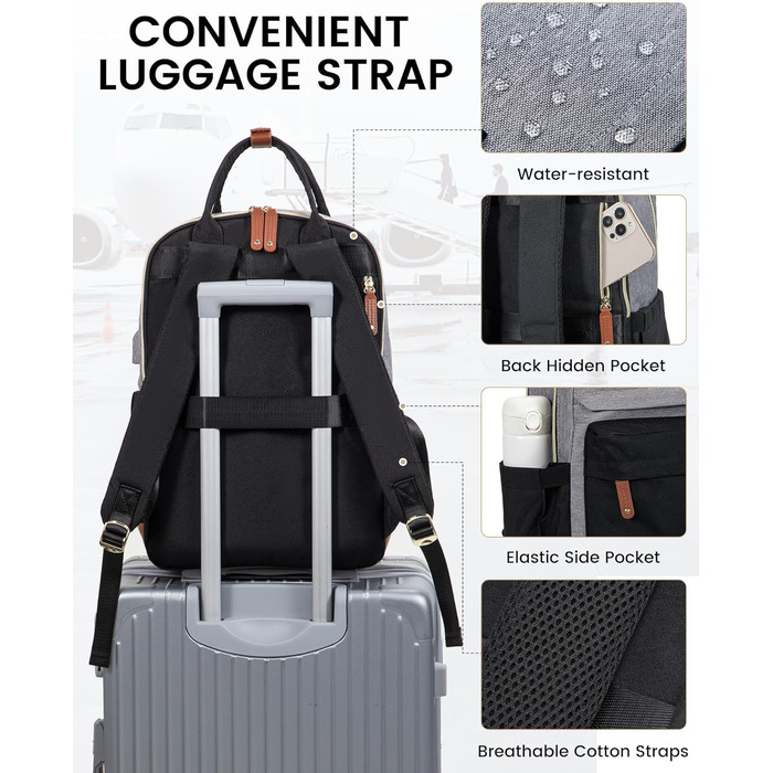 Жіночий рюкзак LOVEVOOK: водонепроникний, для ноутбука 15.6