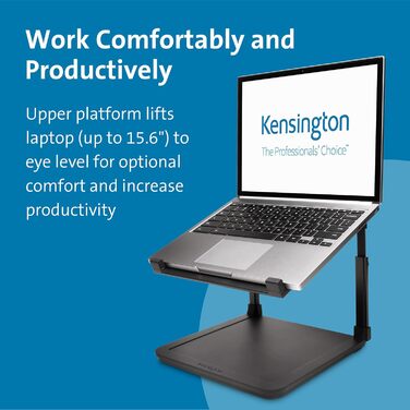 Підставка для ноутбука Kensington SmartFit, регульована по висоті, до 15.6 дюймів, з антиковзким покриттям та слотом Kensington, K52783WW. Підходить для ноутбуків з док-станцією