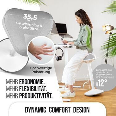 Офісний стілець Zip SH-01S з знімним чохлом | Ергономічний стілець для роботи та відпочинку | Має ефект гойдання, регулювання висоти (47-65 см), сертифікований IGR | Колір: світло-сірий