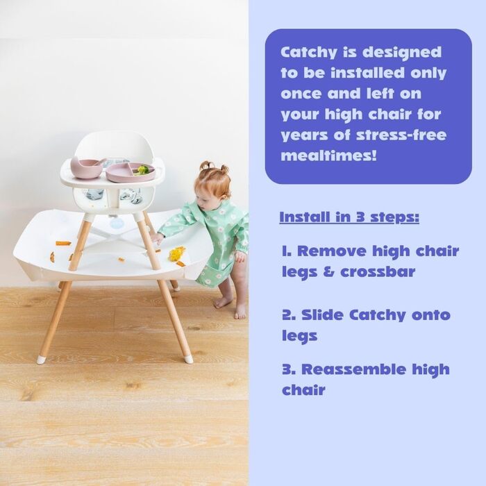Підставка для тарілки Stokke Tripp Trapp - білий аксесуар для дитячого стільчика, збірник крихіток та розливів, для дітей (стілець продається окремо)