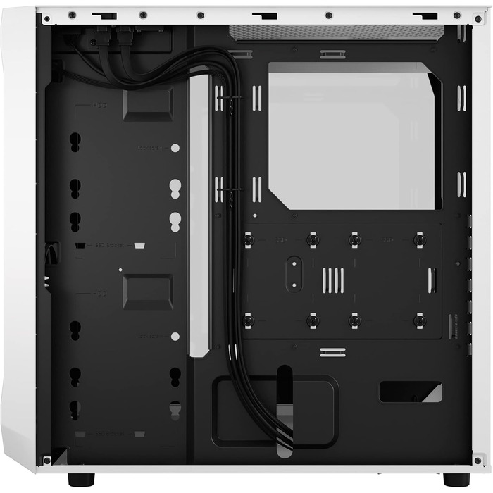 Корпус для ПК Fractal Design Focus 2 White з загартованим склом, білий, сітчаста передня панель, 2 вентилятори 140 мм, ATX, ігровий
