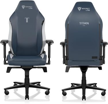 Крісло ігрове Secretlab Titan Evo - чорне, штучна шкіра (X-Large, Royal), регульоване, ергономічне, комфортне, з 4D підлокітниками, магнітичним підголівником та 4-сторонньою підтримкою попереку